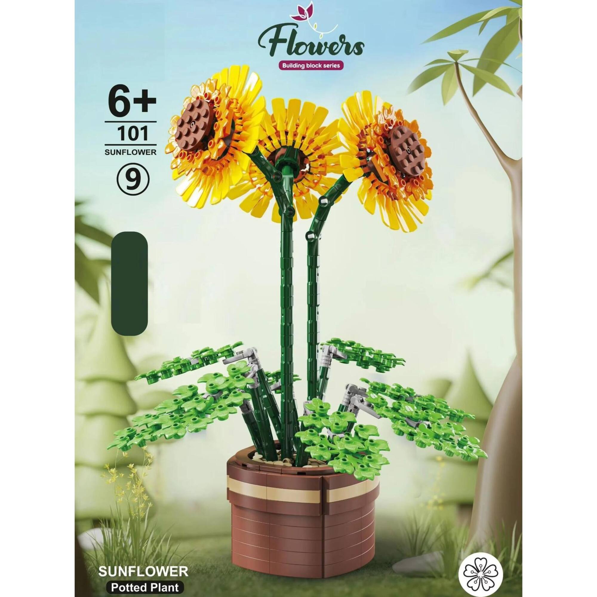 Wizardi Sunflower Building Brick Potted Flowers